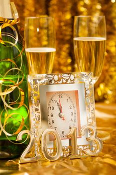 new year still life with clock