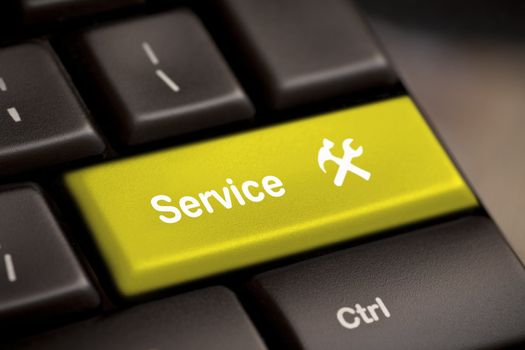 the yellow service enter button key