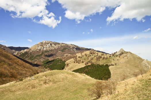 The colorful mountains with a beautiful clear sky