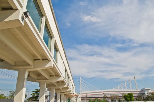 the footpath goes to the building in an airport ,