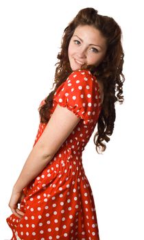 Pretty smiling happy teen girl isolated