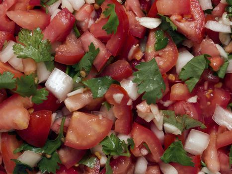 close up of fresh salsa food background