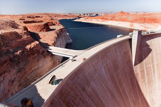 Blue Lake Orange Glen Canyon Dam Arizona