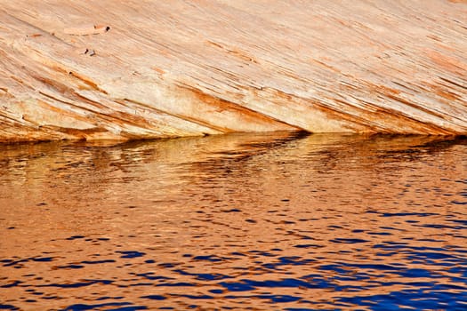 Orange White Antelope Slot Canyon Water Reflection Abstract Glen Canyon Recreation Area Lake Powell Arizona