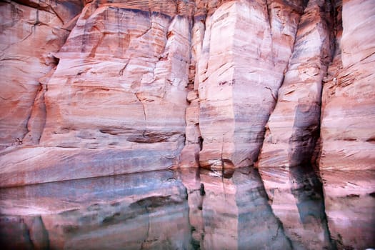 Pink Canyon Walls Antelope Slot Canyon Water Reflection Abstract Glen Canyon Recreation Area Lake Powell Arizona