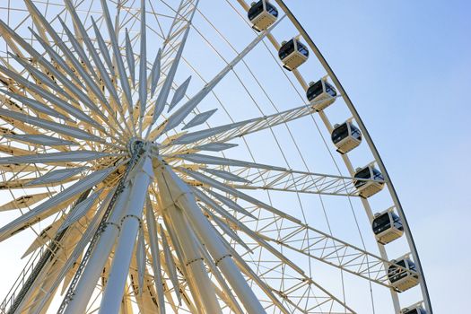 Ferris wheel with blue sky