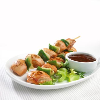 grilled chicken greek souvlaki meat