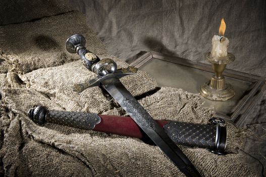 Smart dagger of the medieval soldier. It was used for hunting