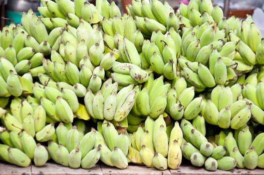 green banana selling from market