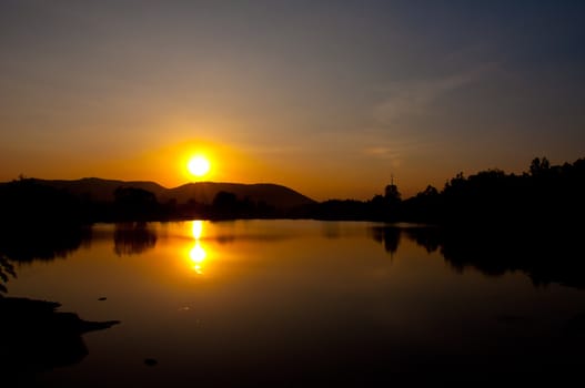 sundown at the lake