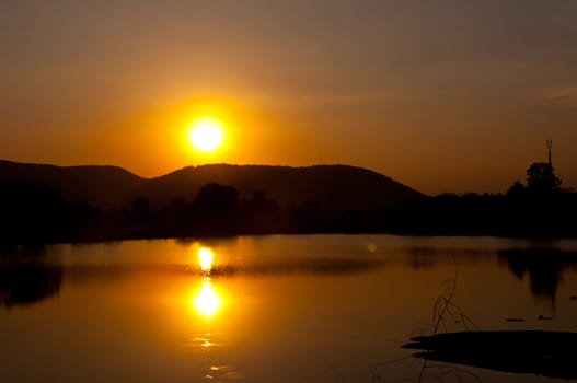 sundown at the lake