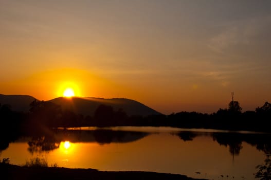 sundown at the lake