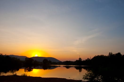 sundown at the lake