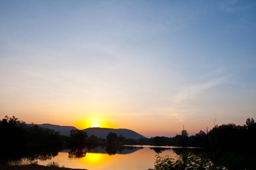 sundown at the lake