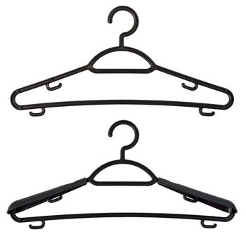 Clothes hanger black. Isolated on white background