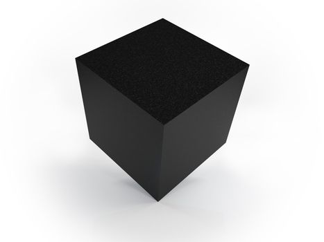 Granite cube on white background