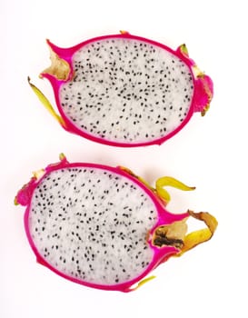 Dragon fruit isolted on white background, Hylocercus undatus (Haw) Brit. & Rose.