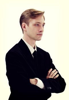 Young Business Man in Black Suit 