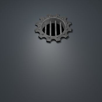 gear wheel prison window - 3d illustration