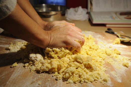The making of a traditional dish of the italian cuisine