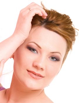 Portrait of attractive beauty mature woman with nice make-up