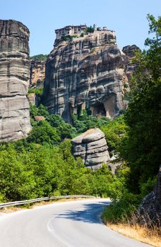 Meteora Greece. Vertical view