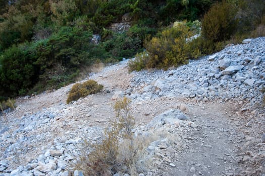 rocky scrubby landscape from vis island (croatia)