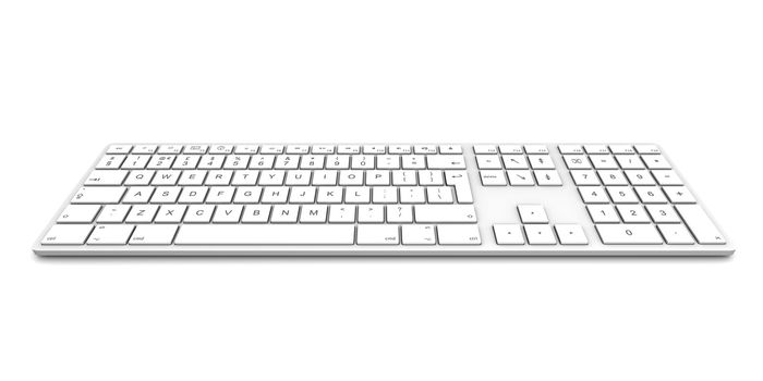 Computer keyboard isolated on white background.