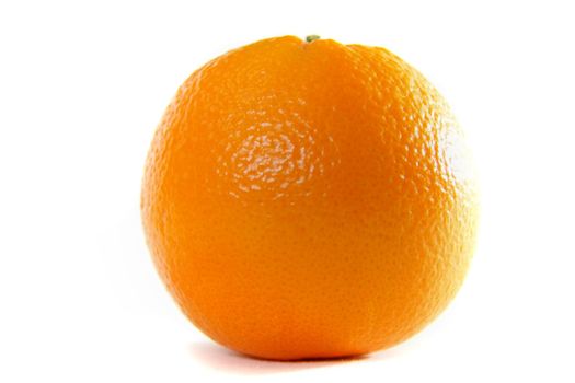 one fresh orange on white isolated background 