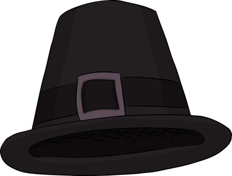 Isolated cartoon of a black pilgrim hat