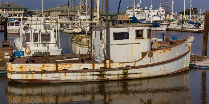 Boats at Moss Landing Harbor, California.