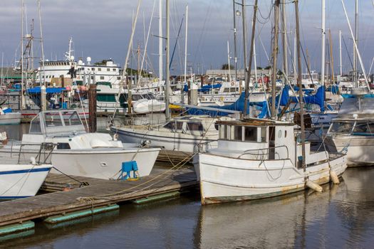 Boats at Moss Landing Harbor, California.