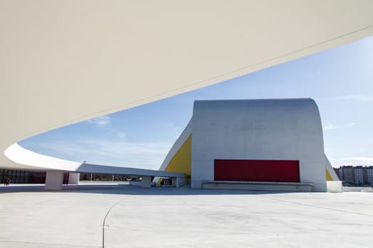 View of Niemeyer Center building, in Aviles, Spain, on December 09, 2012. The cultural center was designed by Brazilian architect Oscar Niemeyer, and was his only work in Spain