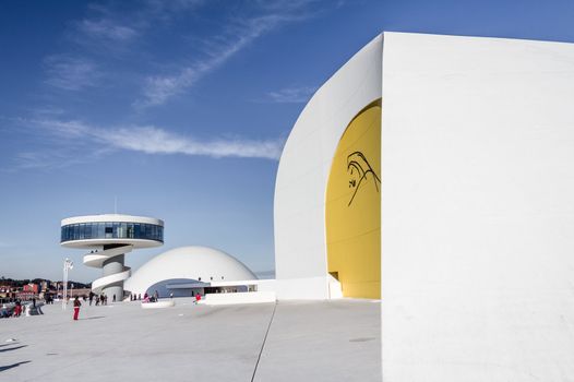 View of Niemeyer Center building, in Aviles, Spain, on December 09, 2012. The cultural center was designed by Brazilian architect Oscar Niemeyer, and was his only work in Spain