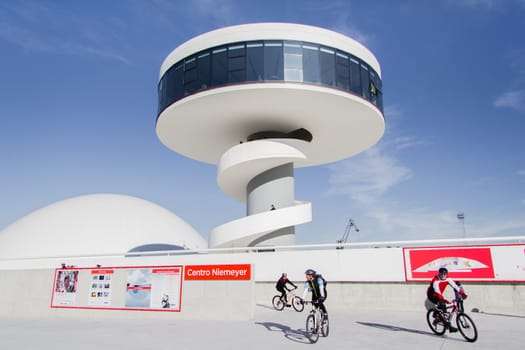 View of Niemeyer Center building, in Aviles, Spain, on December 09, 2012. The cultural center was designed by Brazilian architect Oscar Niemeyer, and was his only work in Spain