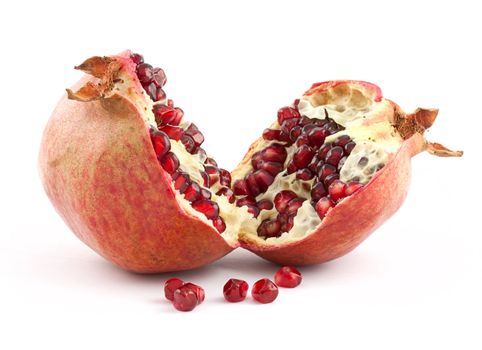 Pomegranate fruit isolated on white background