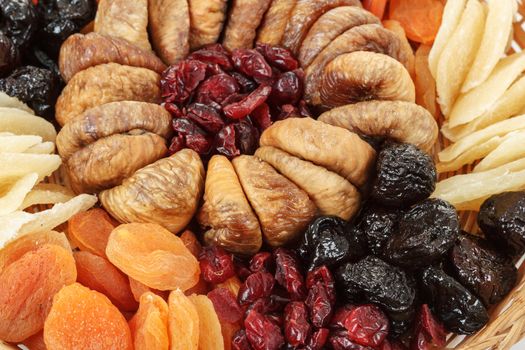 close up of various dried exotic fruits