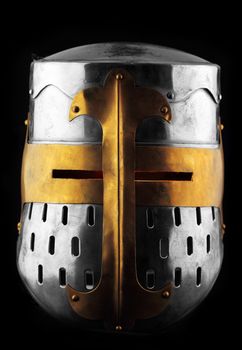 Iron helmet of the medieval knight