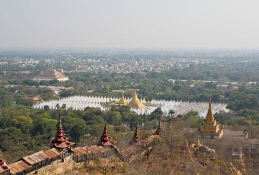 Bird eye view of Mandalay city from Mandalay hill, Burma