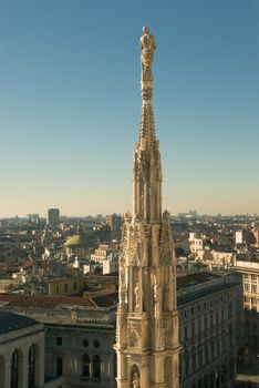 View of Milan from the roof of the Duomo