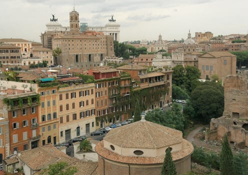 View of Rome from the hill of the Roman Forum