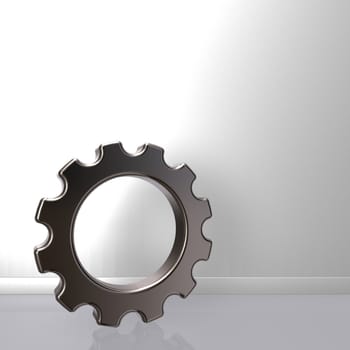 gear wheel on white background - 3d illustration