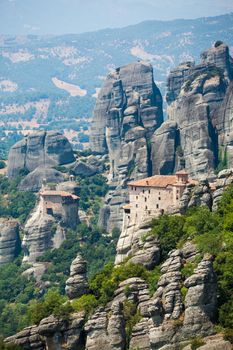 Meteora Greece. Vertical view