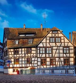 Traditional half-timber house located in Petite France in Strasbourg.