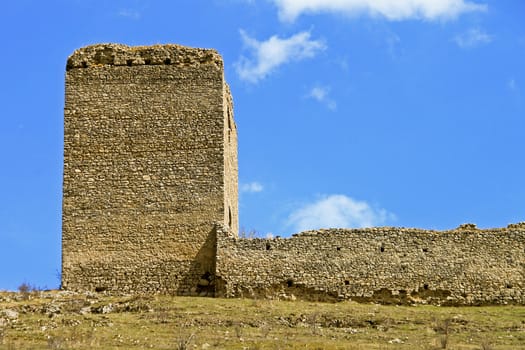 Detail of the castle ruins of Torockoszentgyorgy, the tower house