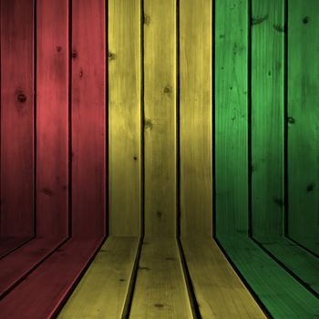 Background wood board texture with reggae color