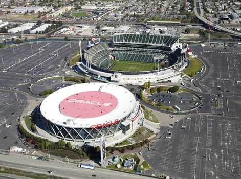 OAKLAND, CA, USA-OCTOBER 2011:Oakland-Alameda County Coliseum Arena and O.co Coliseum on October 26, 2011. It was originally constructed in 1966