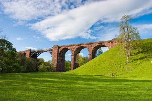 Lune viaduct - the typical viaduct in Yorkshire Dales National Park in Great Britain