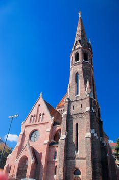 Buda Reformed Church on the Buda river side. Budapest, Hungary