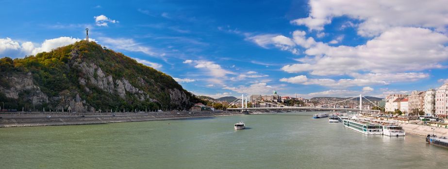 Gellert Hill and Danuber River in Budapest, Hungary.